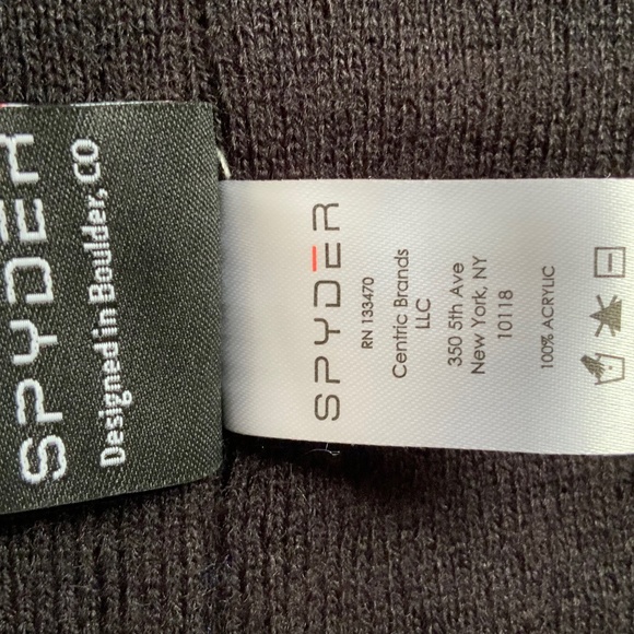 Spyder Jacquard Logo Stripe Gaitor Neck Warmer Men’s Black & Blue Color OS NWT - Picture 6 of 12